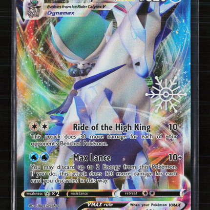 Pokemon 2021 Chilling Reign Ice Rider Calyrex VMAX #46/198 Holiday