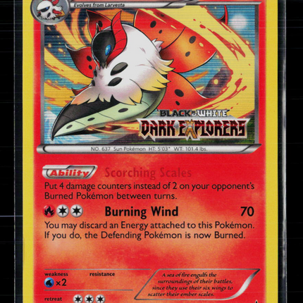 Pokemon 2012 Dark Explorers Volcarona #BW40 Stamped