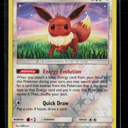 Pokemon 2017 Sun & Moon Eevee #101/149 Reverse holo