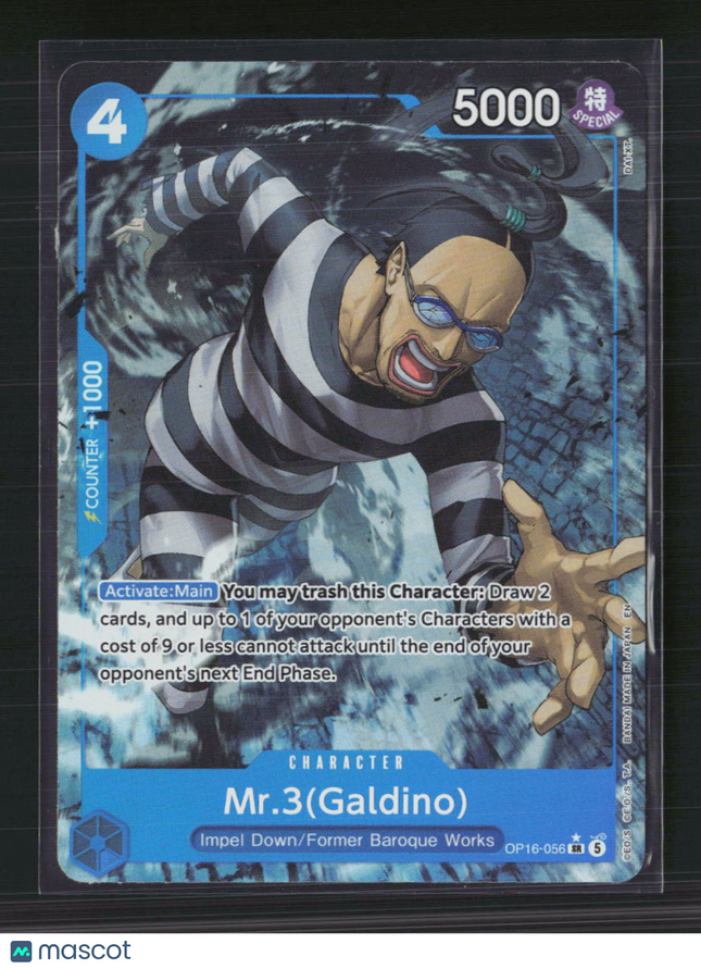 One Piece Mr.3(Galdino) (056) (Alternate Art) The Time of Battle SR • OP16-056