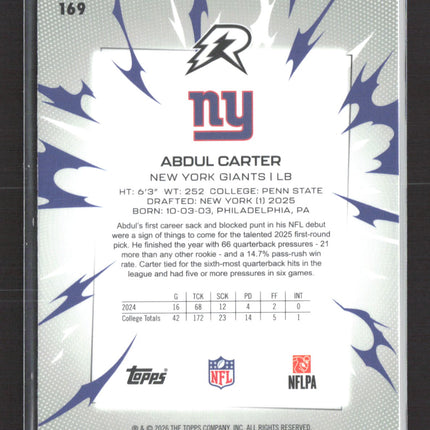 2026 Topps Resurgence Abdul Carter #169 RC