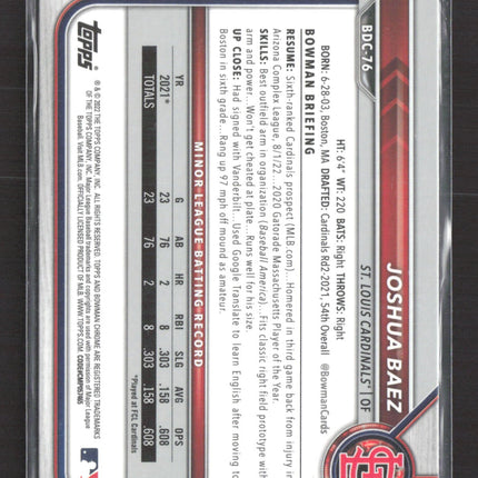 2022 Bowman Draft Chrome Sapphire Joshua Baez #BDC-76