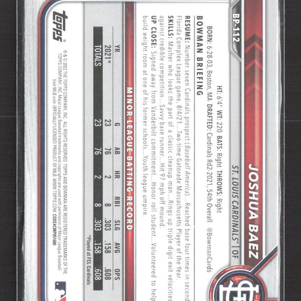 2022 Bowman Joshua Baez #BP-112