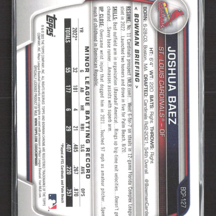 2023 Bowman Chrome Joshua Baez #BCP-127