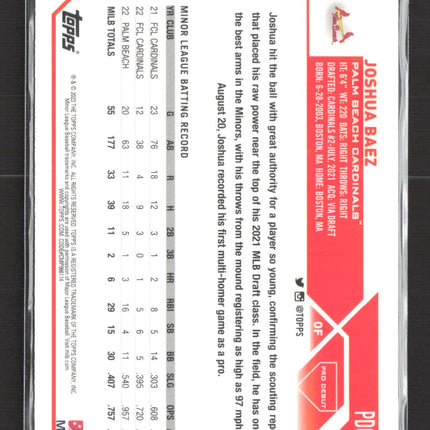 2023 Topps Chrome Pro Debut Joshua Baez #PDC-37