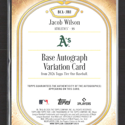 2026 Topps Tier One Baseball Jacob Wilson #BCA-JWI 21/25 Auto
