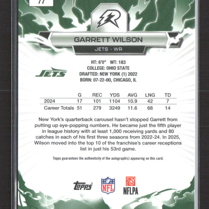 2026 Topps Resurgence Garrett Wilson #77 01/15 Auto
