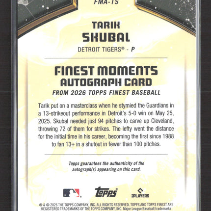 2026 Topps Finest Tarik Skubal #FMA-TS Auto