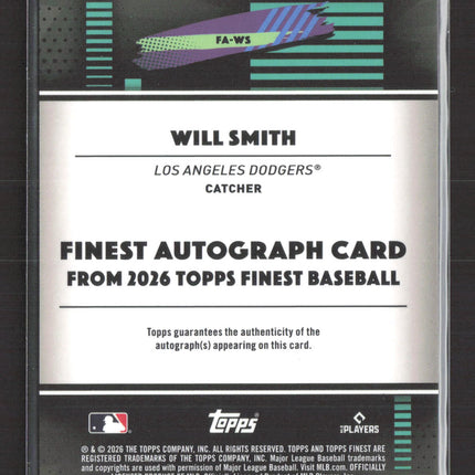 2026 Topps Finest Will Smith #FA-WS Green Refractor 68/99 Auto