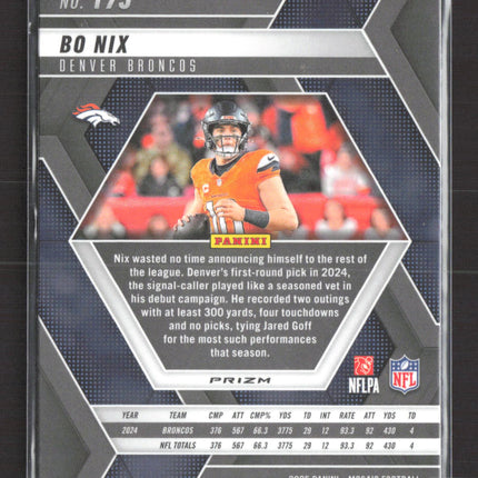 2025 Panini Mosaic Football Bo Nix #173 Green