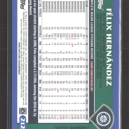 2023 Topps Félix Hernández #212 Blue