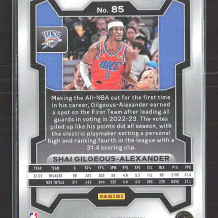 2023 Panini Prizm Silver Shai Gilgeous-Alexander #85