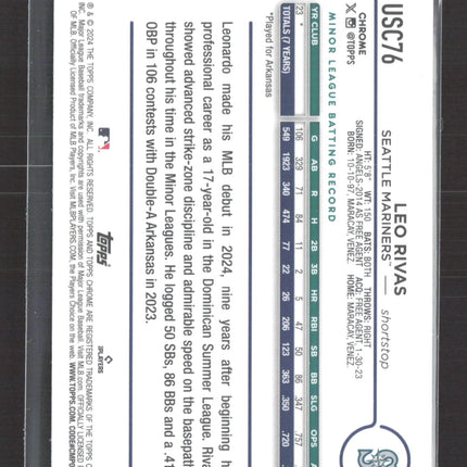 2024 Topps Chrome Update Leo Rivas #USC76 X-Fractor