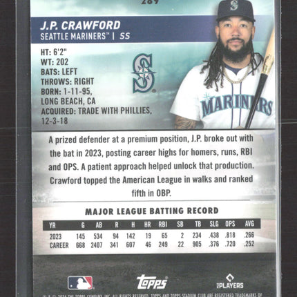 2024 Topps Stadium Club Chrome J.P. Crawford #289 Green
