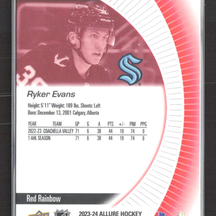 2023 Upper Deck Allure Ryker Evans #149 Red Rainbow