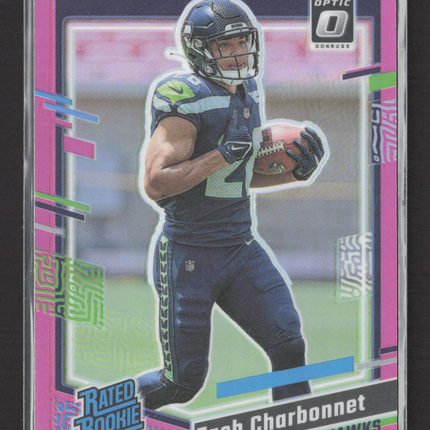 2023 Panini Donruss Optic Zach Charbonnet #392 Pink