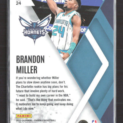 2024 Panini Phoenix Basketball Brandon Miller #24 Instant Phenom RC
