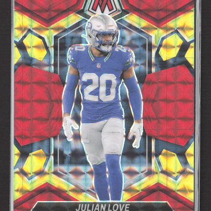 2024 Panini Mosaic Football Julian Love #203 Red Yellow 44/80