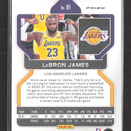 2021 Panini Prizm LeBron James #91 Silver Wave