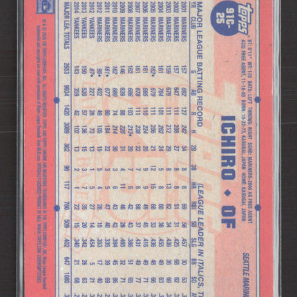 2020 Topps Chrome 75 Years of Baseball Ichiro #91C-25 Mojo Refractor
