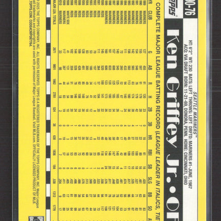 2025 Topps 1990 Topps Baseball 35th Anniversary Ken Griffey Jr. #T90-76
