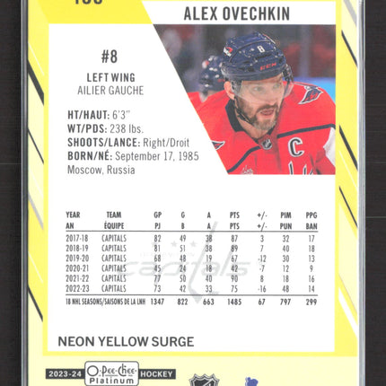2024 O-Pee-Chee Platinum Alex Ovechkin #150 Neon Yellow Surge