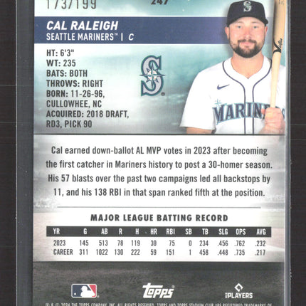 2024 Topps Stadium Club Cal Raleigh #247 Green 173/199