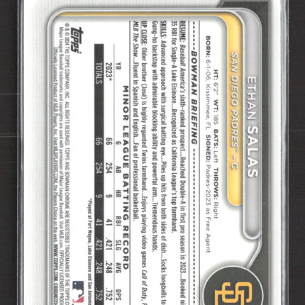 2024 Bowman Chrome Ethan Salas #BCP-102 Green