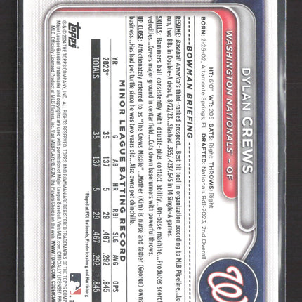 2024 Bowman Dylan Crews #BP-23
