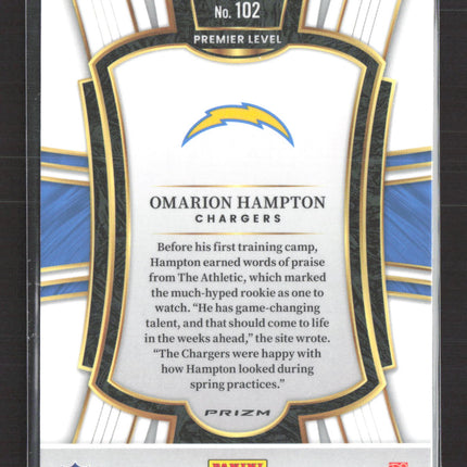 2026 Panini Select Football Omarion Hampton #102 RC