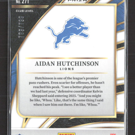 2026 Panini Select Football Aidan Hutchinson #271 Prizm 783/799