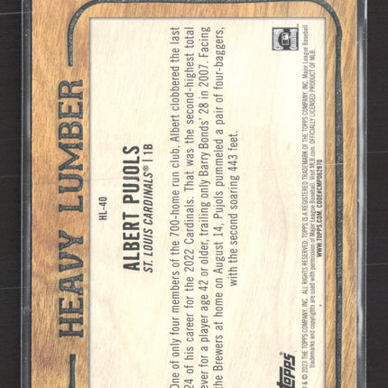 2023 Topps Heavy Lumber Albert Pujols #HL-40