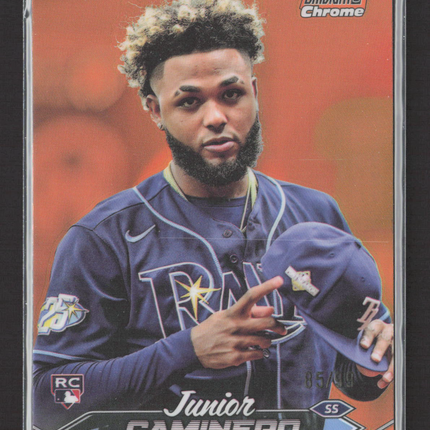2024 Topps Stadium Club Chrome Junior Caminero #223 Orange RC 85/99