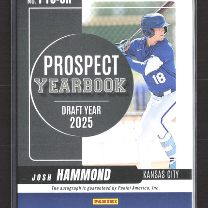 2026 Panini Donruss Elite Baseball Prospect Yearbook Josh Hammond #PYS-JH Blue 48/99 Auto