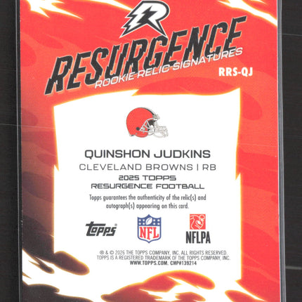 2026 Topps Resurgence Football Quinshon Judkins #RRS-QJ RC Auto