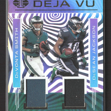 2021 Illusions Déjà Vu DeVonta Smith DeSean Jackson #DV-DD Dual Patch