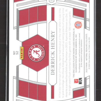 2020 Panini National Treasures Collegiate Derrick Henry #52 15/99 Patch