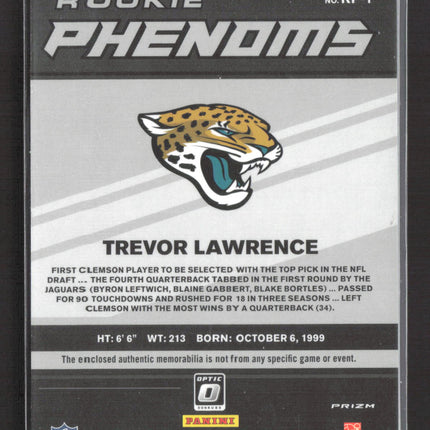 2021 Donruss Optic Rookie Phenoms Trevor Lawrence #RP-1 RC Patch