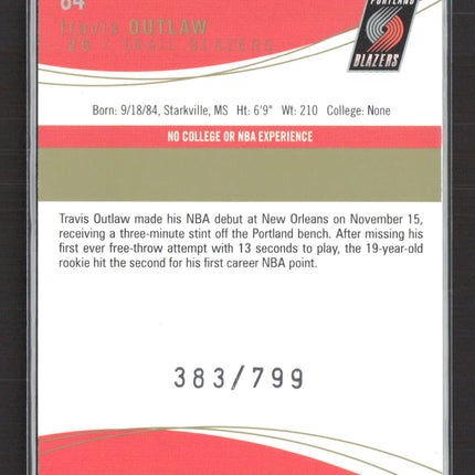 2004 Fleer Flair Final Edition Travis Outlaw #84 383/799