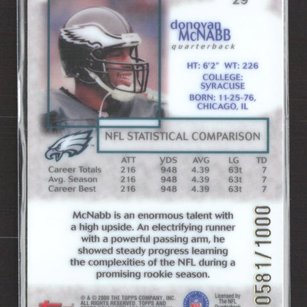 2000 Topps Gold Label Donovan McNabb #29 /1000
