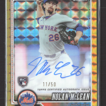 2026 Topps Chrome Nolan McLean #RA-NM Gold Geometric 11/50 RC Auto