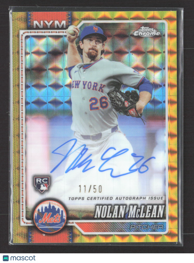 2026 Topps Chrome Nolan McLean #RA-NM Gold Geometric 11/50 RC Auto