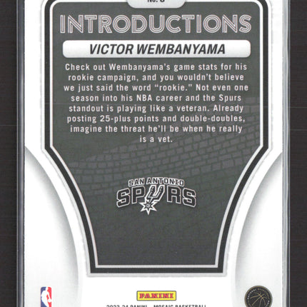 2024 Panini Mosaic Introductions Victor Wembanyama #8 RC