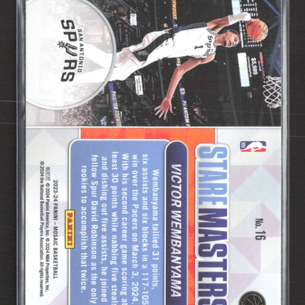 2024 Panini Mosaic Stare Masters Victor Wembanyama #16 RC