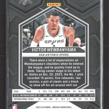 2024 Panini Mosaic Victor Wembanyama #257 NBA Debut RC