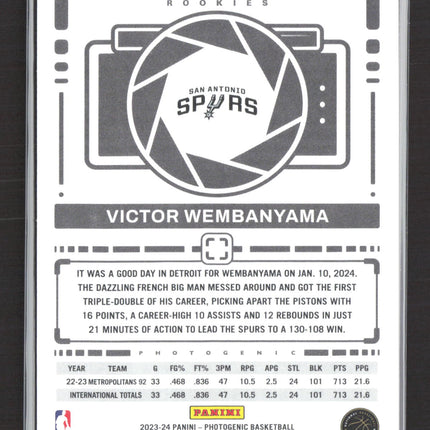 2024 Panini Photogenic Victor Wembanyama #200 RC