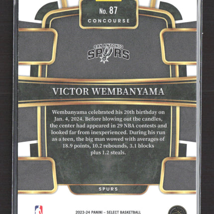 2024 Panini Select Victor Wembanyama #87 Blue RC