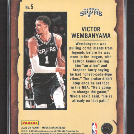 2024 Panini Mosaic Notoriety Victor Wembanyama #5 RC