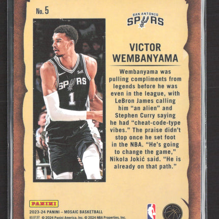 2024 Panini Mosaic Notoriety Victor Wembanyama #5 RC