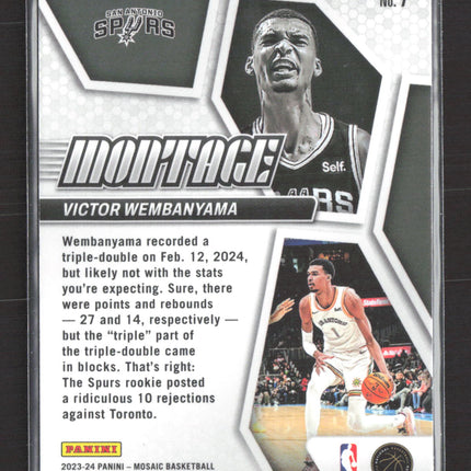 2024 Panini Mosaic Montage Victor Wembanyama #7 RC